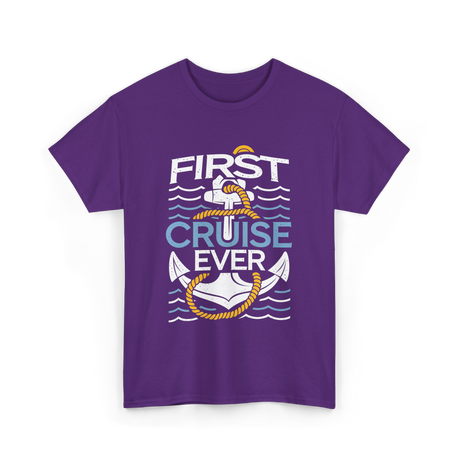 First Cruise Ever Cruise Vacation T-Shirt - Purple