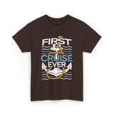 First Cruise Ever Cruise Vacation T-Shirt - Dark Chocolate