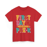 First Day of Pre K Kids T-Shirt - Red