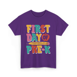 First Day of Pre K Kids T-Shirt - Purple