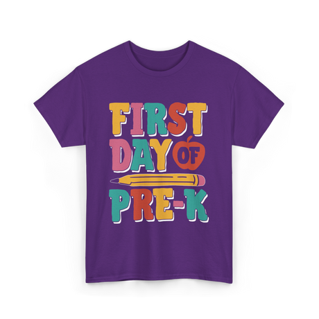 First Day of Pre K Kids T-Shirt - Purple