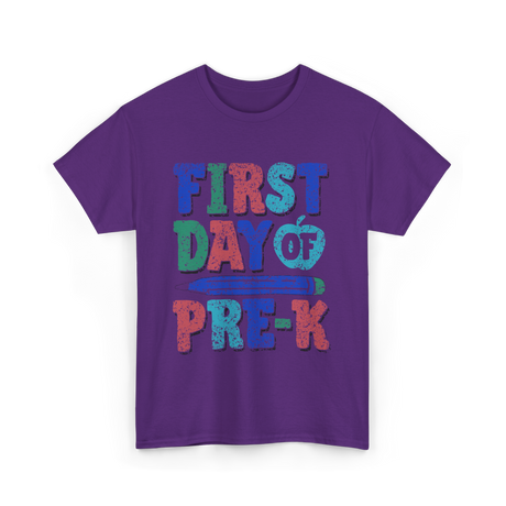 First Day Of Pre-K Pre-Kindergarten Kids T-Shirt - Purple