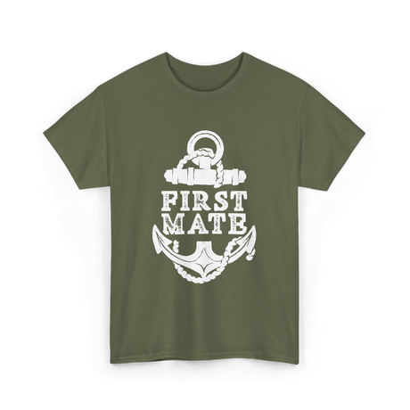 First Mate Anchor Nautical T-Shirt - Military Green