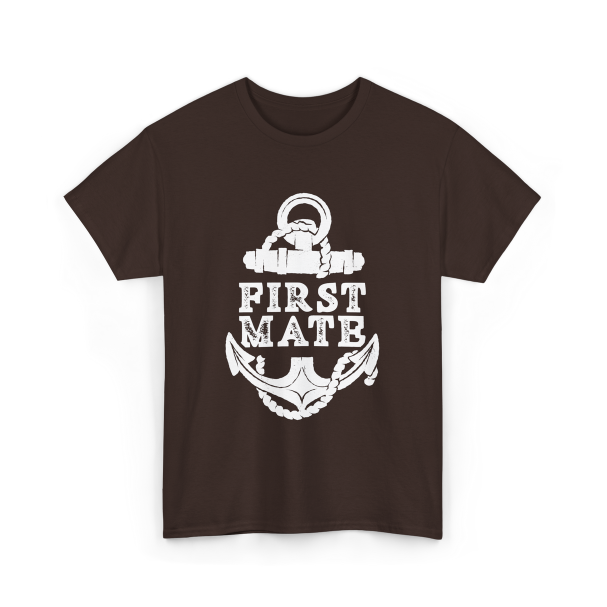 First Mate Anchor Nautical T-Shirt - Dark Chocolate