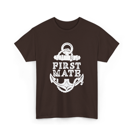 First Mate Anchor Nautical T-Shirt - Dark Chocolate