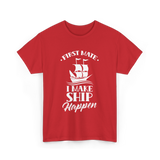 First Mate I Make Ship Marine T-Shirt - Red