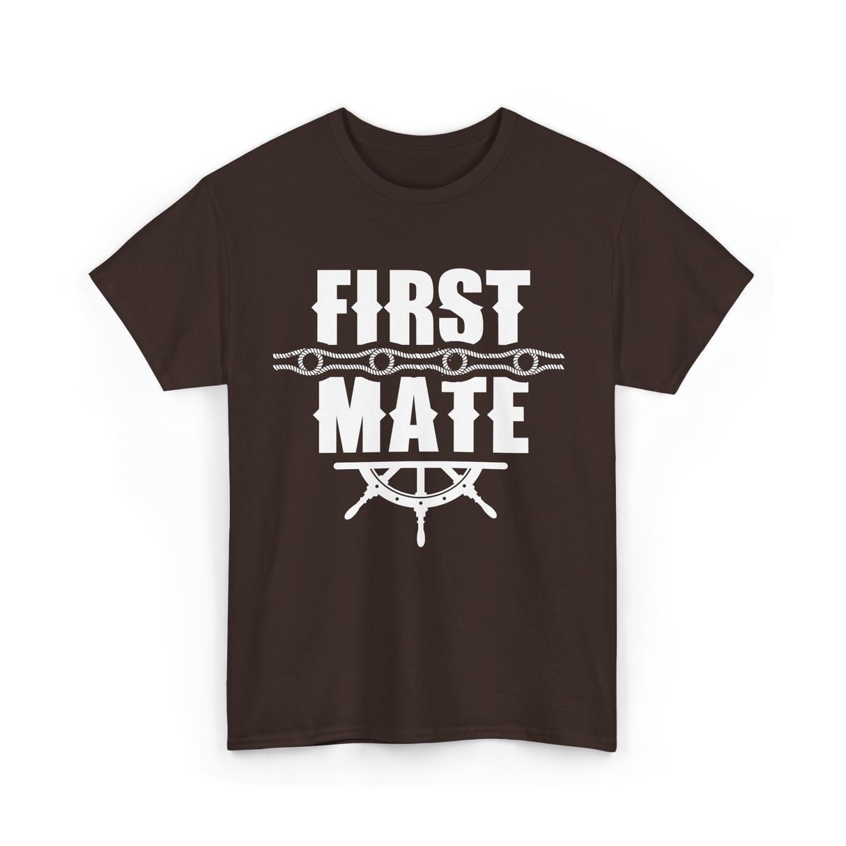 First Mate Nautical Ship T-Shirt - Dark Chocolate