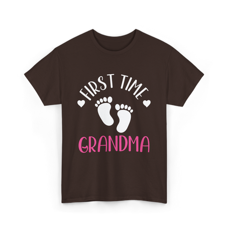 First Time Grandma Grandparent Baby T-Shirt - Dark Chocolate