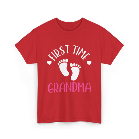 First Time Grandma Grandparent Baby T-Shirt - Red