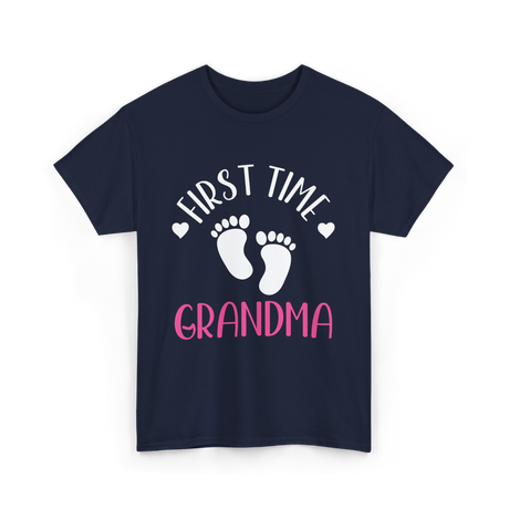 First Time Grandma Grandparent Baby T-Shirt - Navy