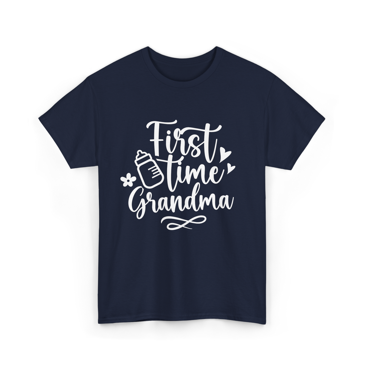 First Time Grandma Grandparent T-Shirt - Navy