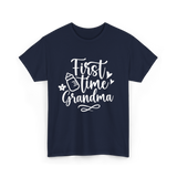 First Time Grandma Grandparent T-Shirt - Navy