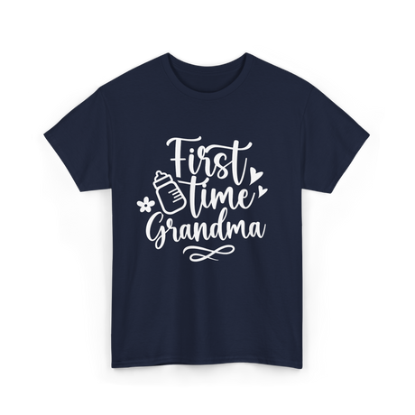 First Time Grandma Grandparent T-Shirt - Navy