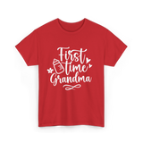 First Time Grandma Grandparent T-Shirt - Red