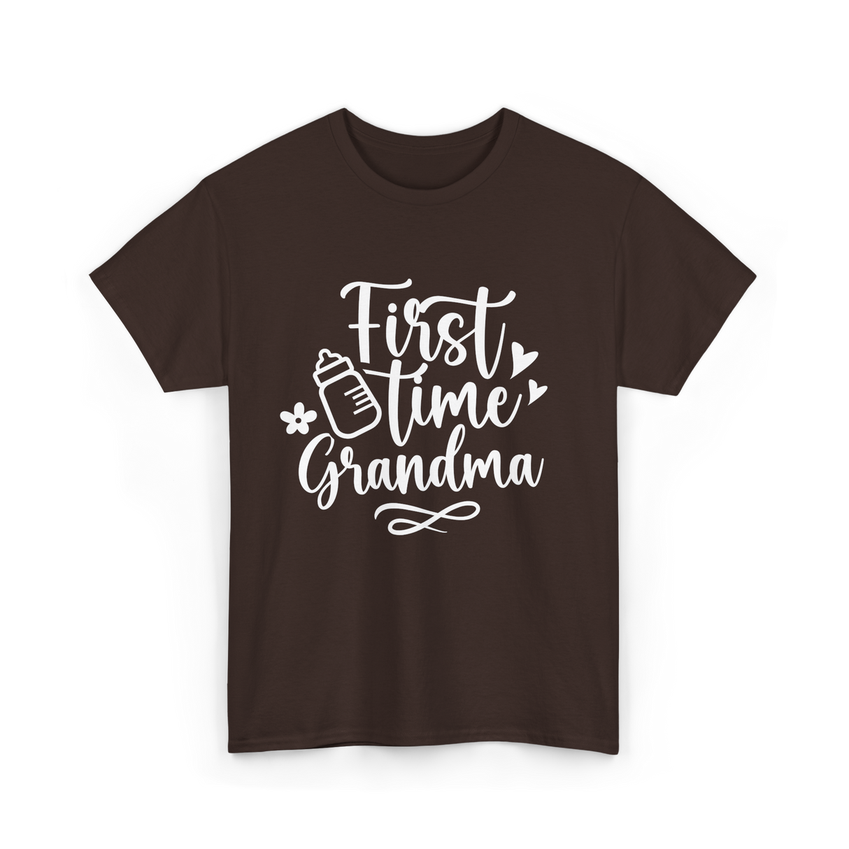 First Time Grandma Grandparent T-Shirt - Dark Chocolate