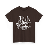 First Time Grandma Grandparent T-Shirt - Dark Chocolate