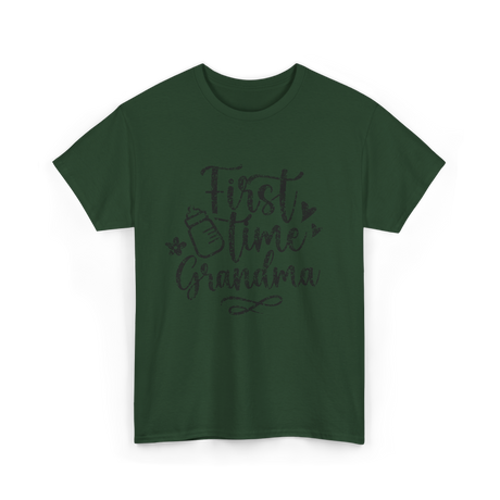 First Time Grandma Pregnancy Grandma T-Shirt - Forest Green