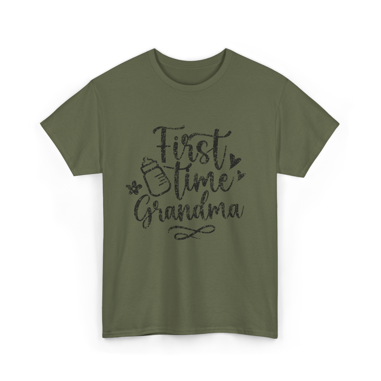 First Time Grandma Pregnancy Grandma T-Shirt - Military Green