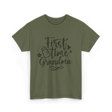 First Time Grandma Pregnancy Grandma T-Shirt - Military Green