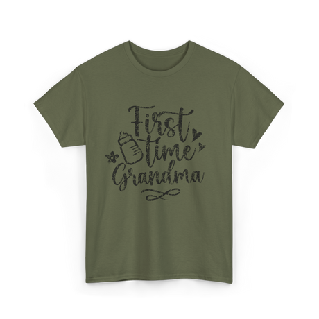 First Time Grandma Pregnancy Grandma T-Shirt - Military Green