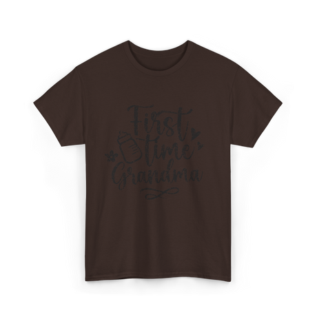 First Time Grandma Pregnancy Grandma T-Shirt - Dark Chocolate