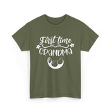 First Time Grandma T-Shirt - Military Green