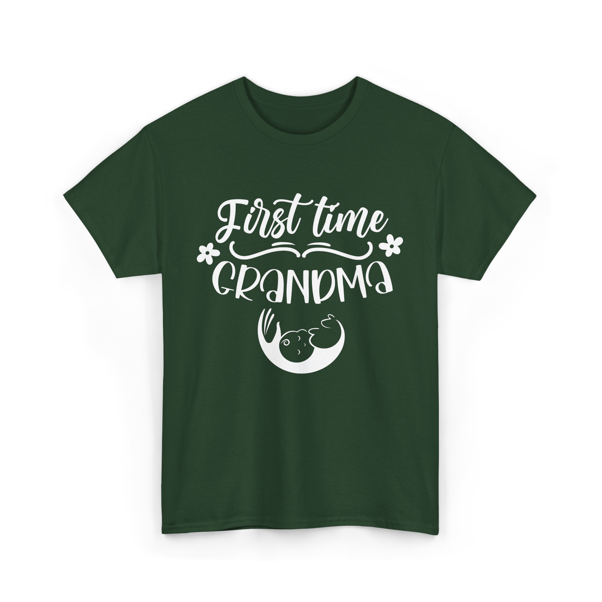 First Time Grandma T-Shirt - Forest Green