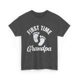 First Time Grandpa Baby Feet T-Shirt - Dark Heather