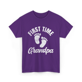 First Time Grandpa Baby Feet T-Shirt - Purple