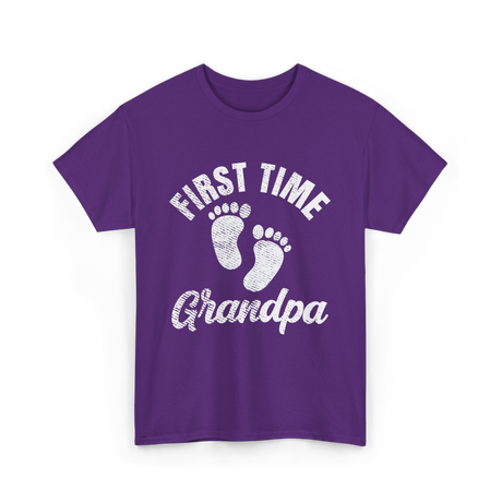 First Time Grandpa Baby Feet T-Shirt - Purple