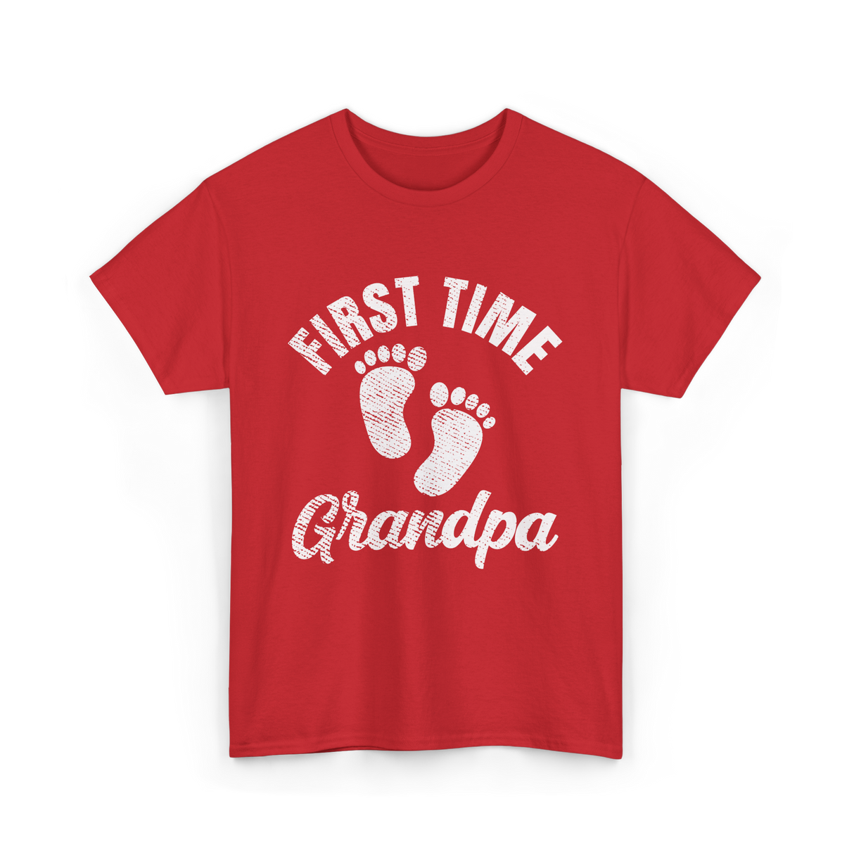 First Time Grandpa Baby Feet T-Shirt - Red