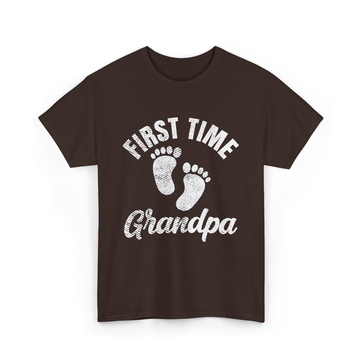 First Time Grandpa Baby Feet T-Shirt - Dark Chocolate