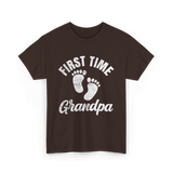 First Time Grandpa Baby Feet T-Shirt - Dark Chocolate