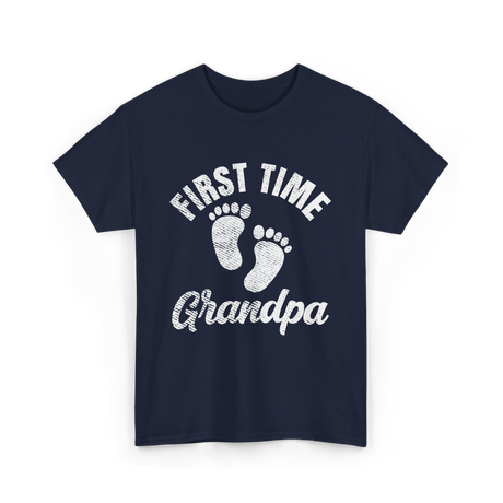 First Time Grandpa Baby Feet T-Shirt - Navy