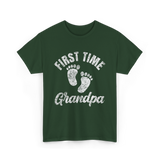 First Time Grandpa Grandparent T-Shirt - Forest Green