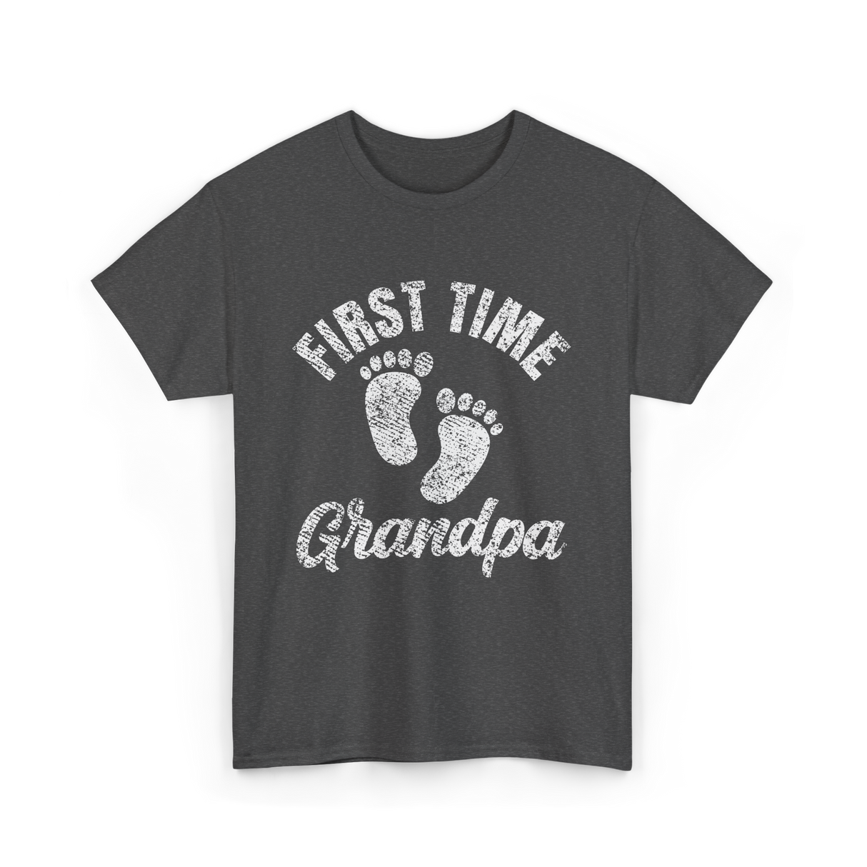 First Time Grandpa Grandparent T-Shirt - Dark Heather