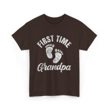 First Time Grandpa Grandparent T-Shirt - Dark Chocolate