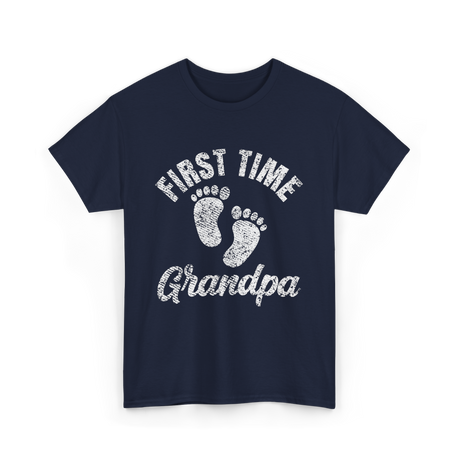 First Time Grandpa Grandparent T-Shirt - Navy