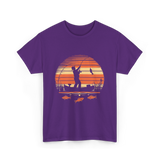 Fisherman Sunset Fishing T-Shirt - Purple