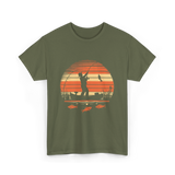 Fisherman Sunset Fishing T-Shirt - Military Green