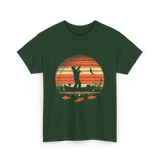 Fisherman Sunset Fishing T-Shirt - Forest Green