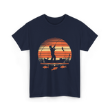 Fisherman Sunset Fishing T-Shirt - Navy