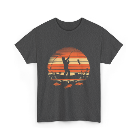 Fisherman Sunset Fishing T-Shirt - Dark Heather