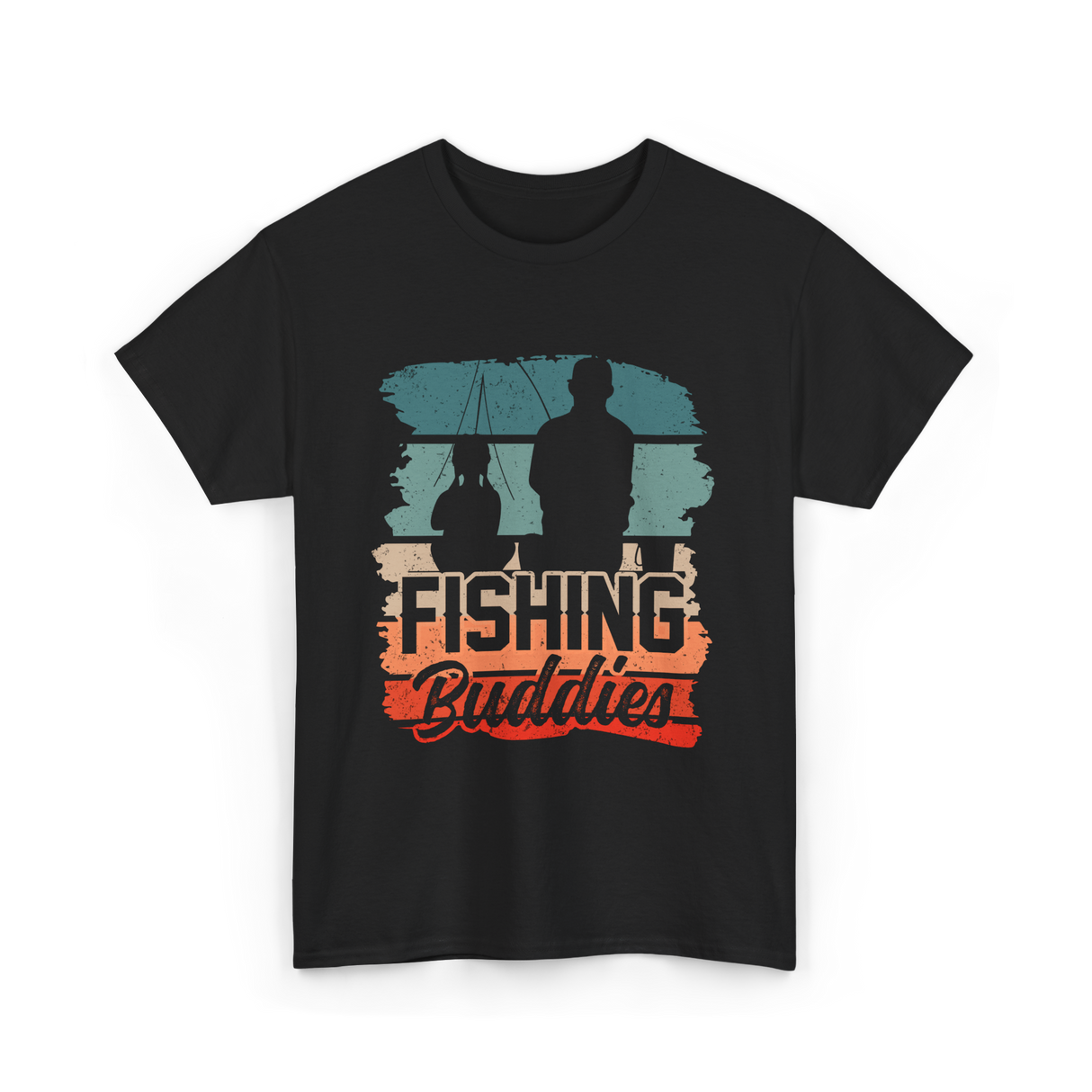 Fishing Buddies Fisherman Angler T-Shirt - Black