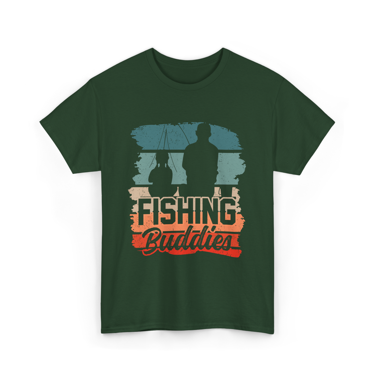 Fishing Buddies Fisherman Angler T-Shirt - Forest Green