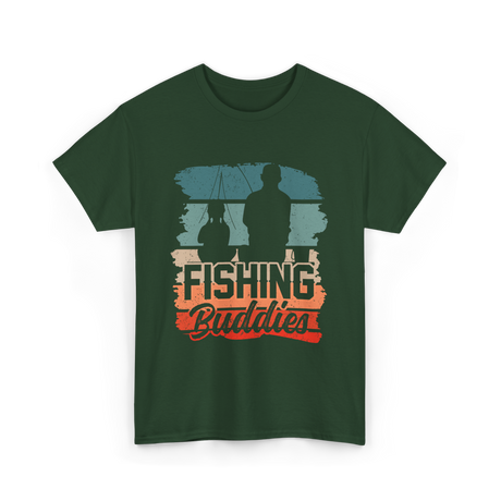 Fishing Buddies Fisherman Angler T-Shirt - Forest Green