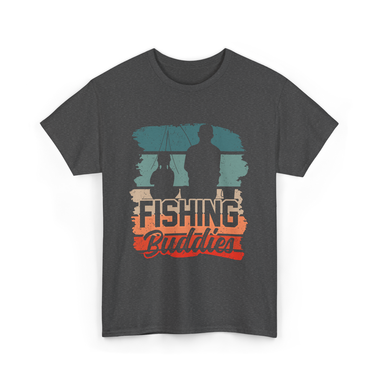 Fishing Buddies Fisherman Angler T-Shirt - Dark Heather