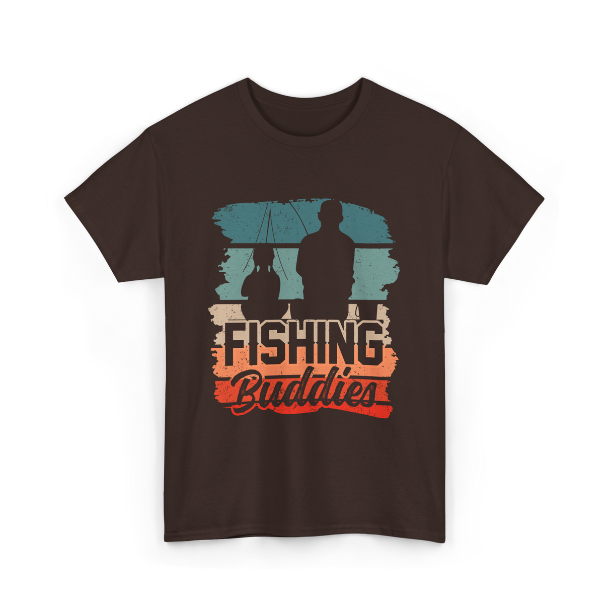 Fishing Buddies Fisherman Angler T-Shirt - Dark Chocolate