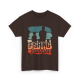 Fishing Buddies Fisherman Angler T-Shirt - Dark Chocolate