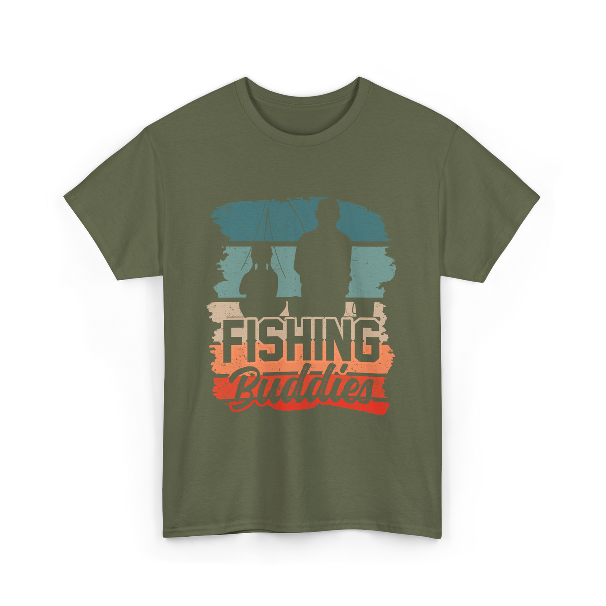 Fishing Buddies Fisherman Angler T-Shirt - Military Green